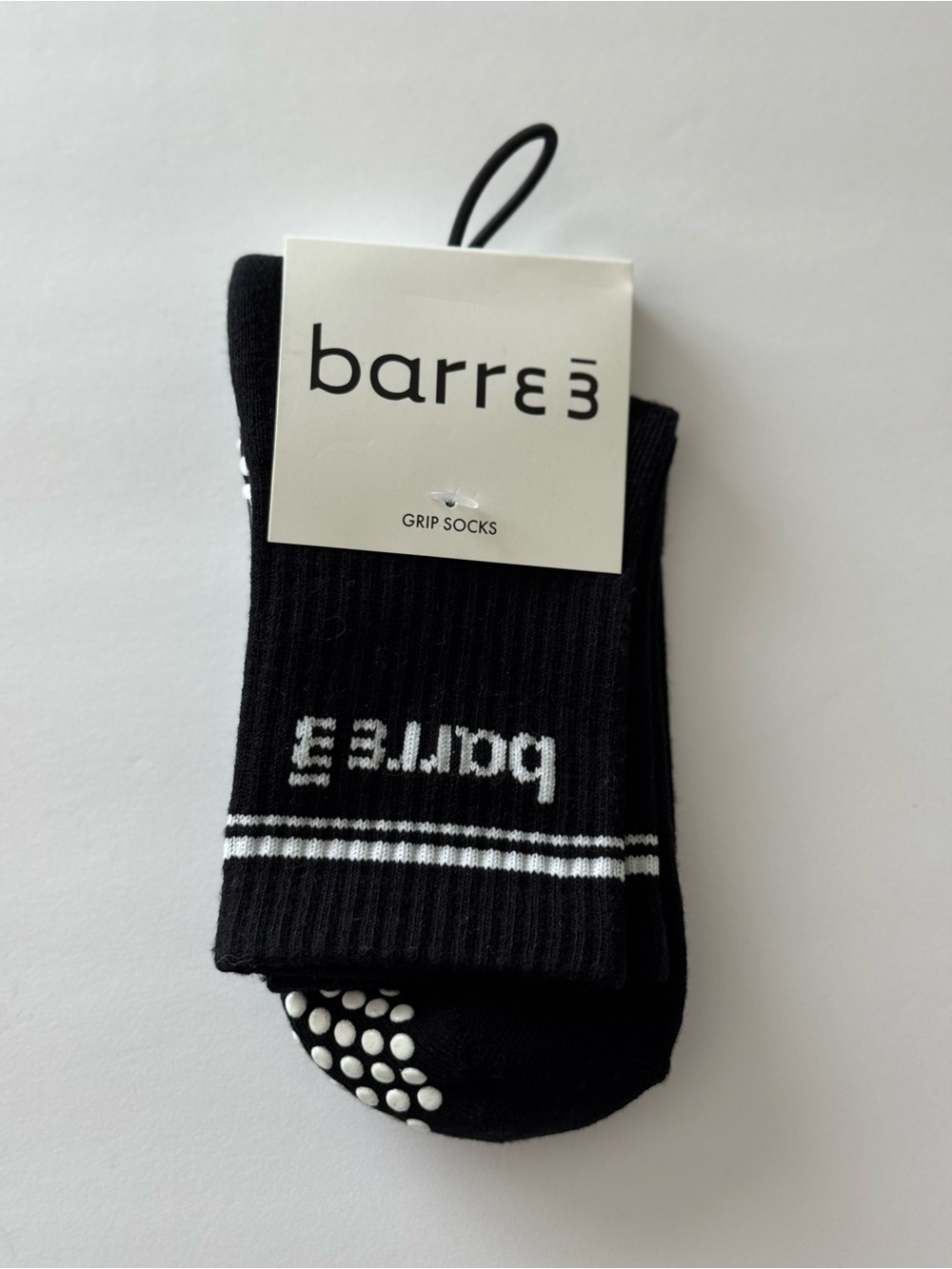 Barre3 Black Grip Socks Non Slip Pilates Yoga Barre One Size NWT
